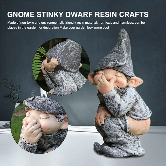 Aranyos Kerti Szobrászat Dísz Gyanta Törpe Szobor Képregény Kreatív Karakterek 3D Figurák Az Erkély Udvari Dekorációhoz - Image 2