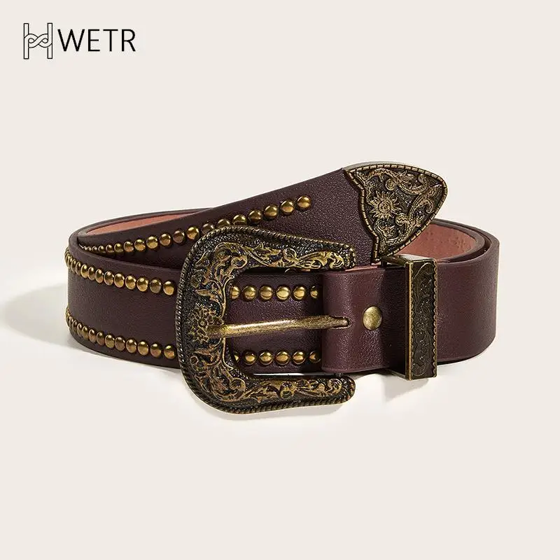

New Retro Nail Trend Fashion Punk Style Belt Personality Men's And Women's Jeans Universal Belt