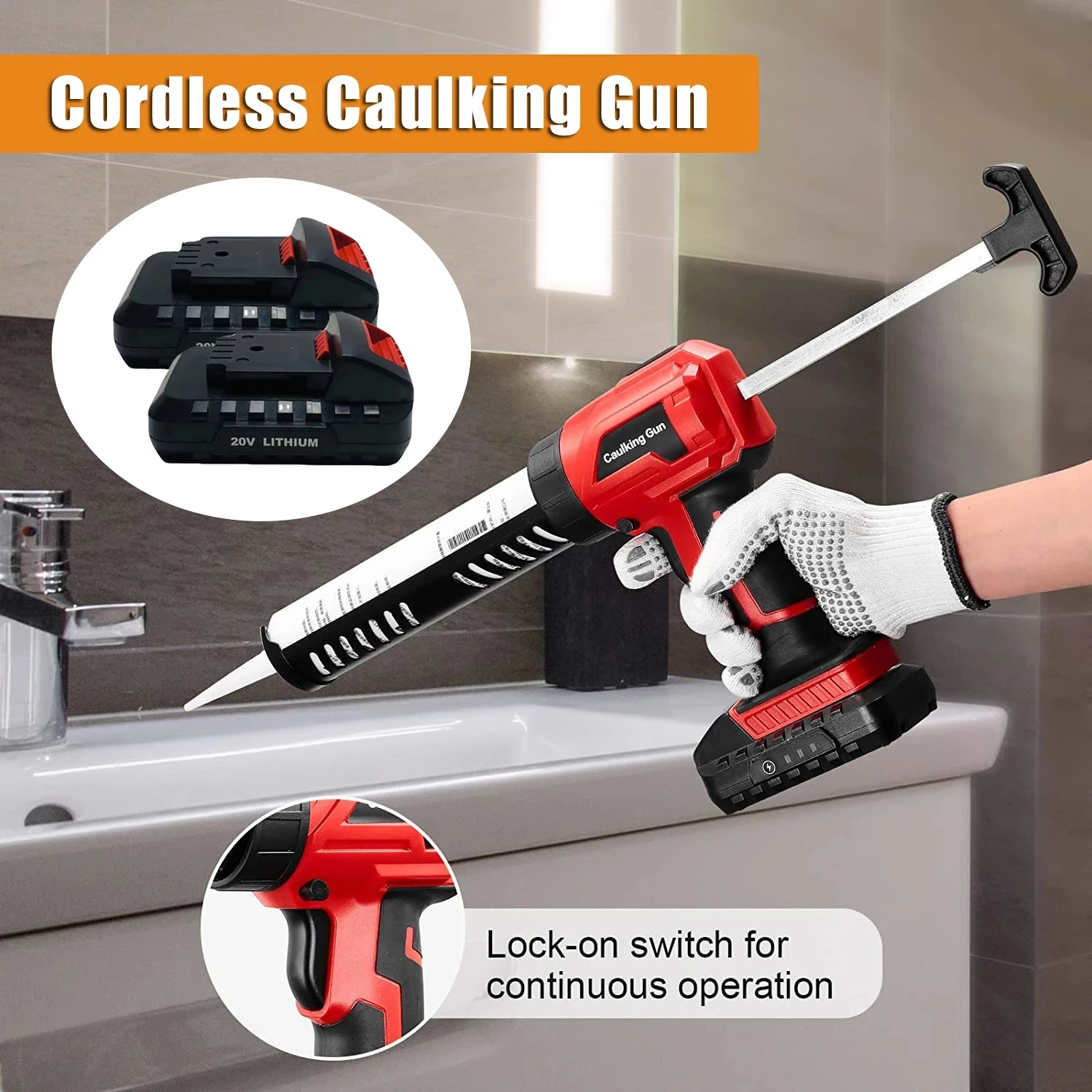 Electric Caulking Gun Sewing Seams Sealant Glue Gun Wireless