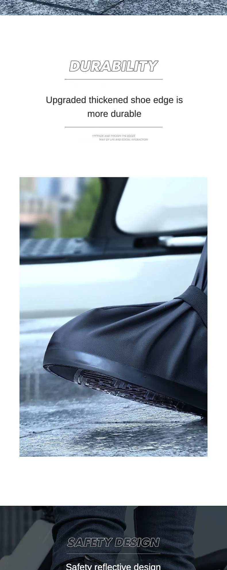 Description Picture 6 of itemHigh Tube Outdoor Waterproof Rain Anti-Slip Cycling Shoe Covers Motorcycle Pocket Service Hiking Shoes Fishing Wading Play Water