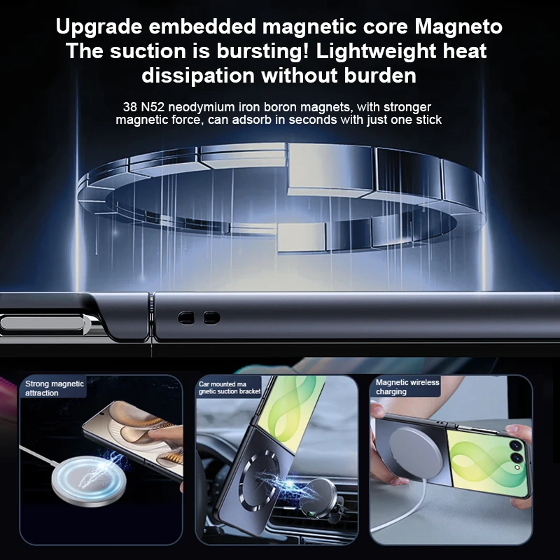 Luxury Matte Frosted Magnetic Phone Case with Wireless Charging Capability