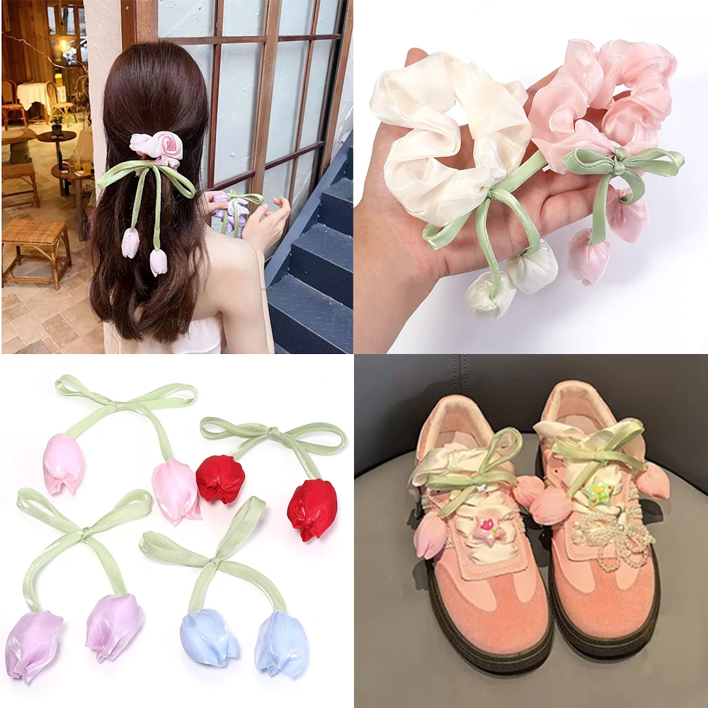 Colorful 3D Tulip Bow Flower Decorative Accessories