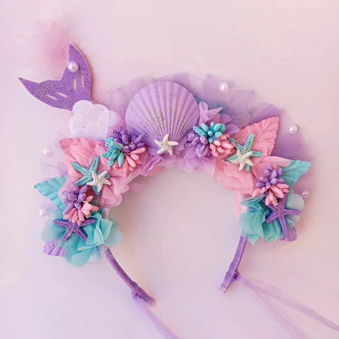 Meerjungfrau Haarband Lila Kinder Haar Hoop Pailletten Fee Prinzessin Engel Zauberstab Sticks Kinder Dress Up Kopfschmuck Zubehör