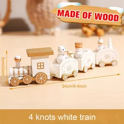 Festive Wooden Train Ornament - Christmas & New Year's Home Decor Gift (WHITE)