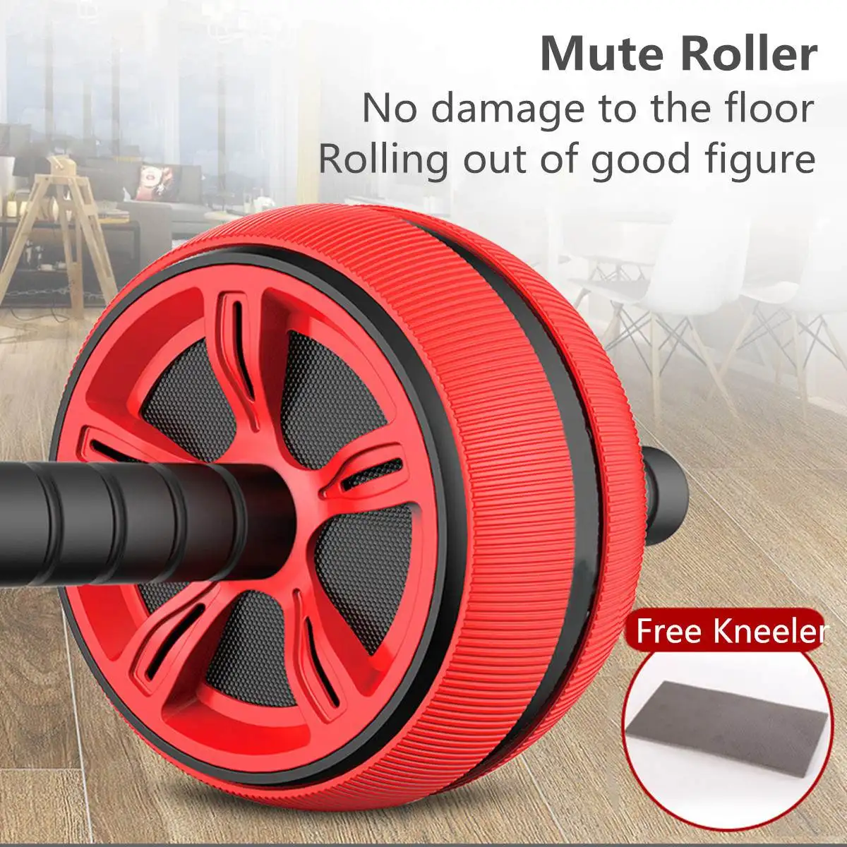 ABS Abdominal Roller Exercise Wheel Fitness Large Equipment Mute Roller for Arms Back Belly Core Trainer Body Building Training