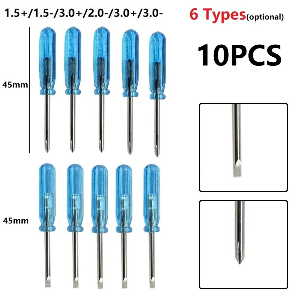 

10Pcs Slotted Cross Screwdrivers Portable For X-box 360 Mobile Phone Laptop Repair Open Tool 1.5+/1.5-2.0+/2.0-/3.0+/3.0-