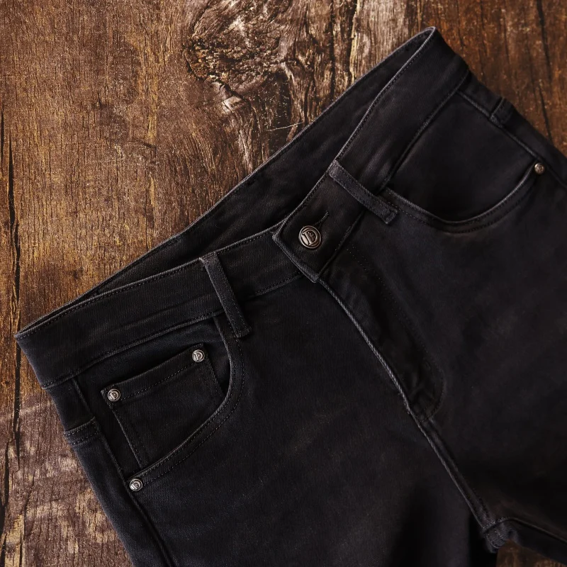 Pure black jeans men's affordable luxury fashion high-end men's casual all-match stretch slim fit long skinny pants