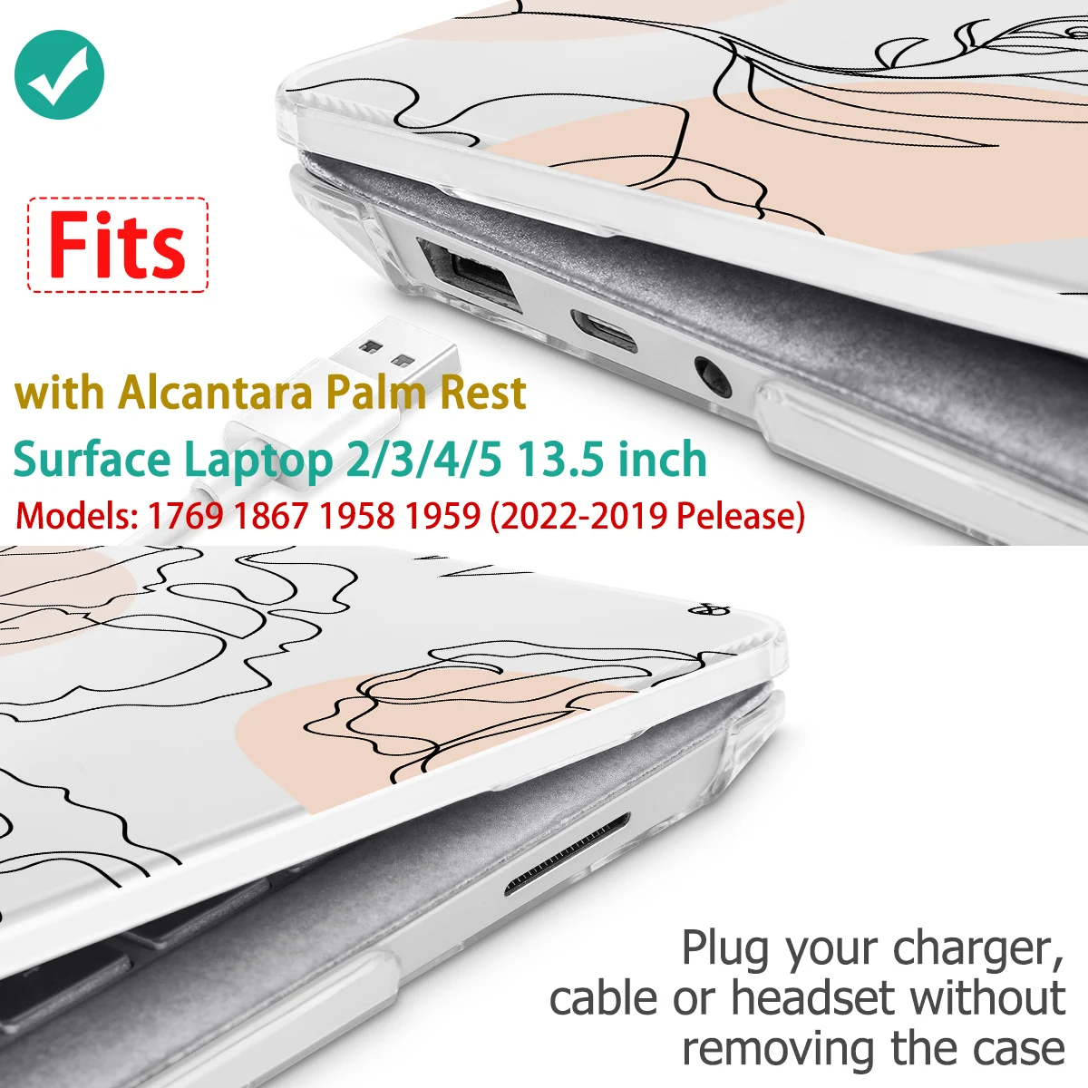 Estojo Rígido de Planta com Alcantara Palm Rest 135 Microsoft Surface Laptop Modelo 1769 1859 1958 1963 20232023 - Imagem 5
