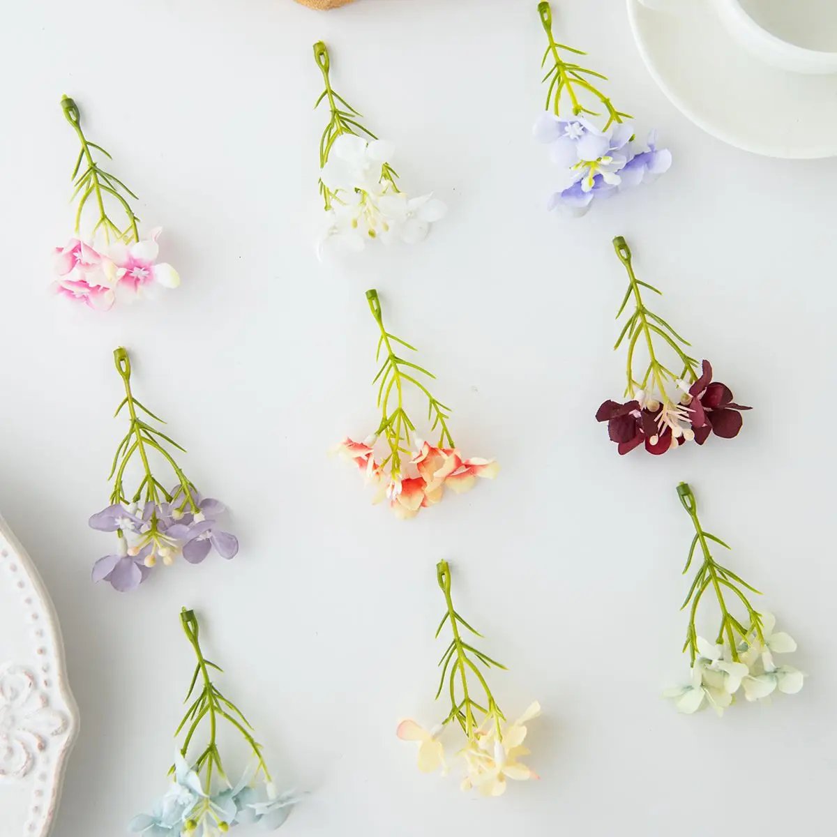 Günstige künstliche Blumen Mini Pflaumenblüte Diy Geschenke Pralinenschachtel Scrapbook Home Festival Party Outdoor Garten Dekor Hochzeit Braut – Detail 2