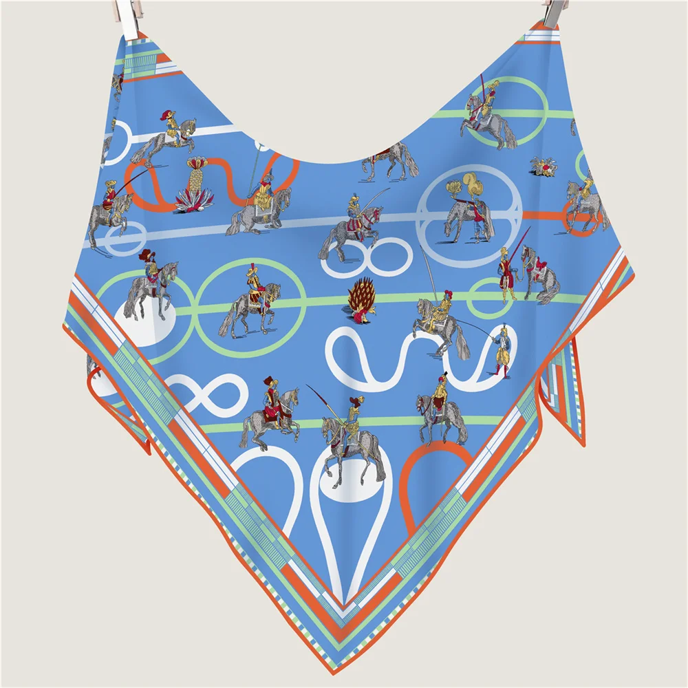 POBING 30% Silk 70% Cashmere Scarf Women Hand Rolled Luxury Print Triangle Scarves Wraps Bandana Big Hijabs Female Foulard – Detail 23