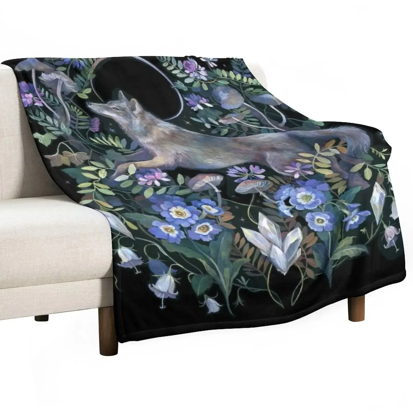

Moon Wolf Throw Blanket heavy to sleep Bed covers Blankets