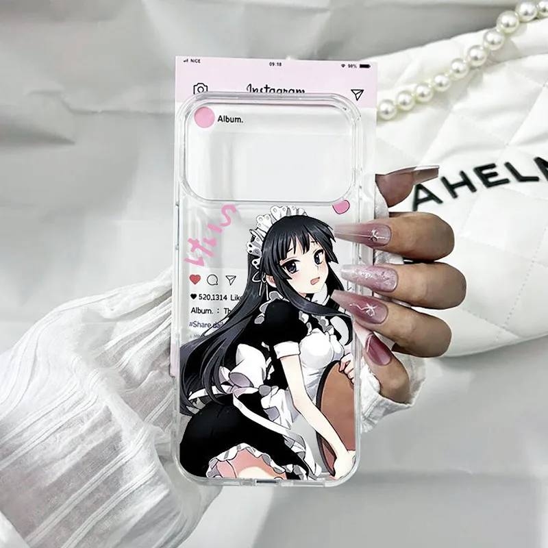 Charming Cartoon Anime Girl Shockproof Clear Matte Phone Case