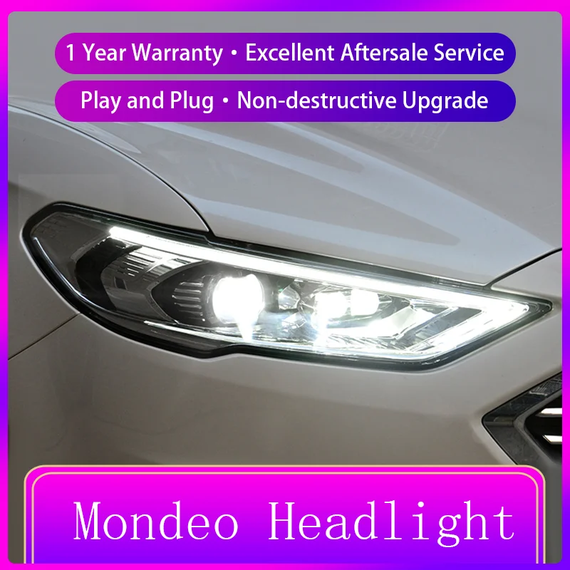 

Передние фары для Ford Mondeo 2017-2021, передняя лампа для дневных ходовых огней, сигнал поворота, динамическая проекционная линза, автомобильные аксессуары