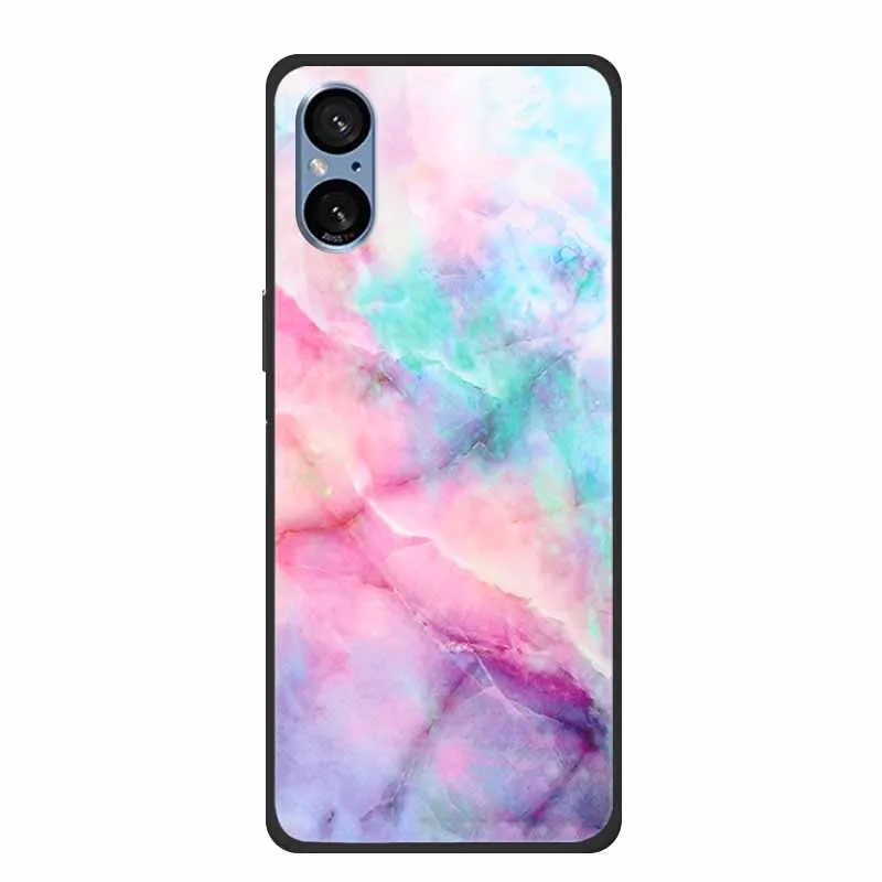 Elegant Marble Shockproof Soft Silicone TPU Back Cover for Sony Xperia 5V - Premium Phone Protection Case
