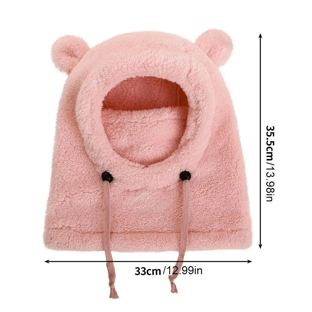 Face Cover 3 in 1 Winter Helmet Hat Soft Mask Scarf Integrated Hat Thickened Keep Warm Balaclava Hat Cold Weather