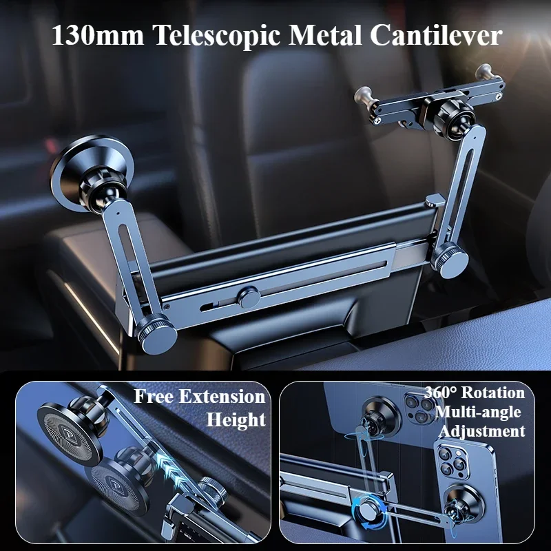 Eary Dual-position Car Screen Phone Holder Metal Bracket 360° Adjustable Stand Fit for Tesla Model 3 Y Highland Car Accessories