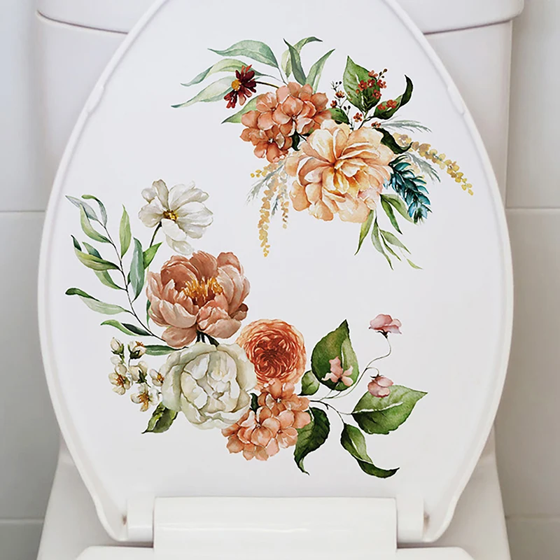 Toilet Stickers Butterfly Flower Toilet Seat Stickers Bathroom Home Decor Ornaments