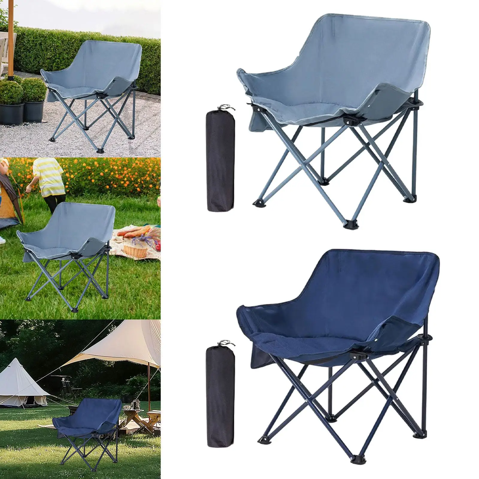 Portable Camping Chair Outdoor Folding Chair for Hiking Traveling Backyard