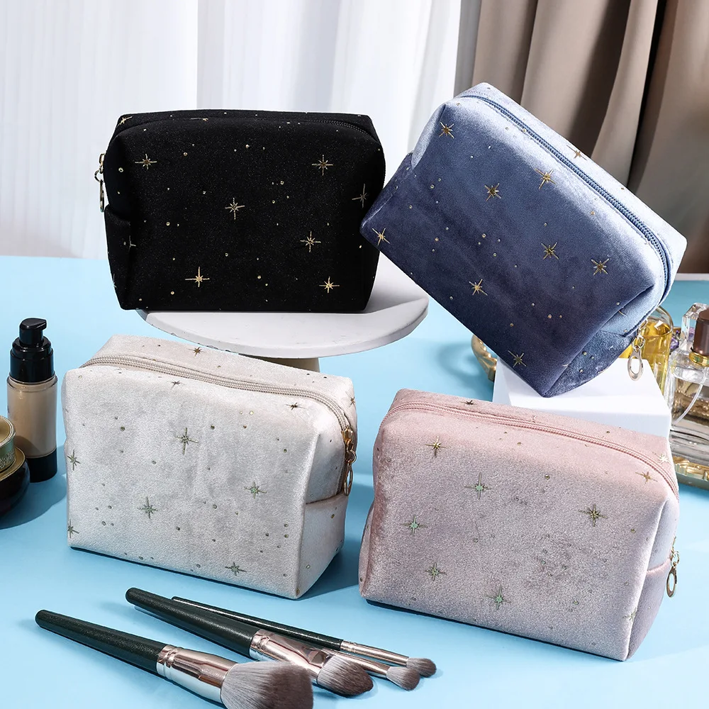 Girl Velvet Makeup Bag Organizer Soft Girl Lipstick Storage Bag Women Toiletry Beauty Make Up Case Pouch Portable Cosmetic Bag 3