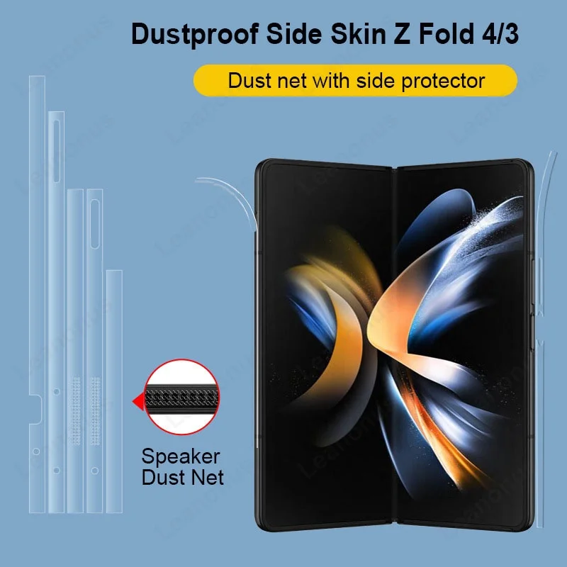 

Side Skin with Dust Net for Samsung Galaxy Z Fold 4 3 Flip 4 5 Hydrogel Clear Border Screen Protector Transparent Sticker