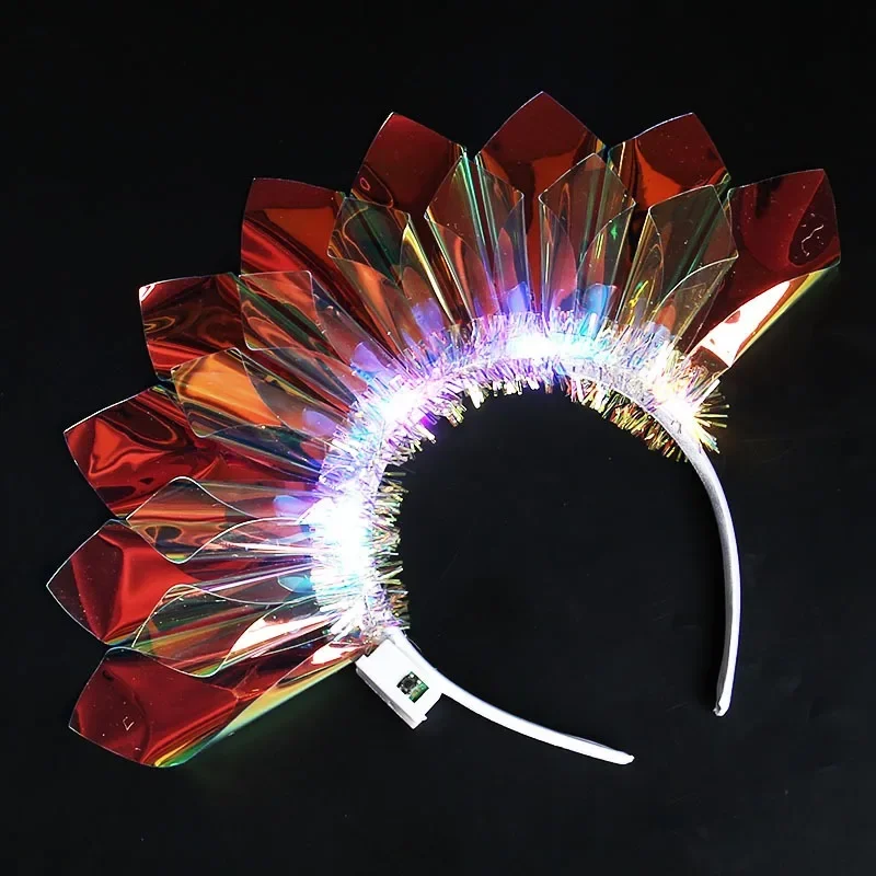 Leuchtendes Laser-Stirnband, leuchtender Haarreifen, buntes LED-Party-Zubehör für Halloween, Weihnachten, Bühnenshow, Dekoration, Geschenk – Detail 7