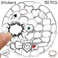 50pcs Black & White Bubble Album Stickers Decals For Phone Laptop Scrapbook DIY Waterproof Stickers Students Stationary Supplies 4