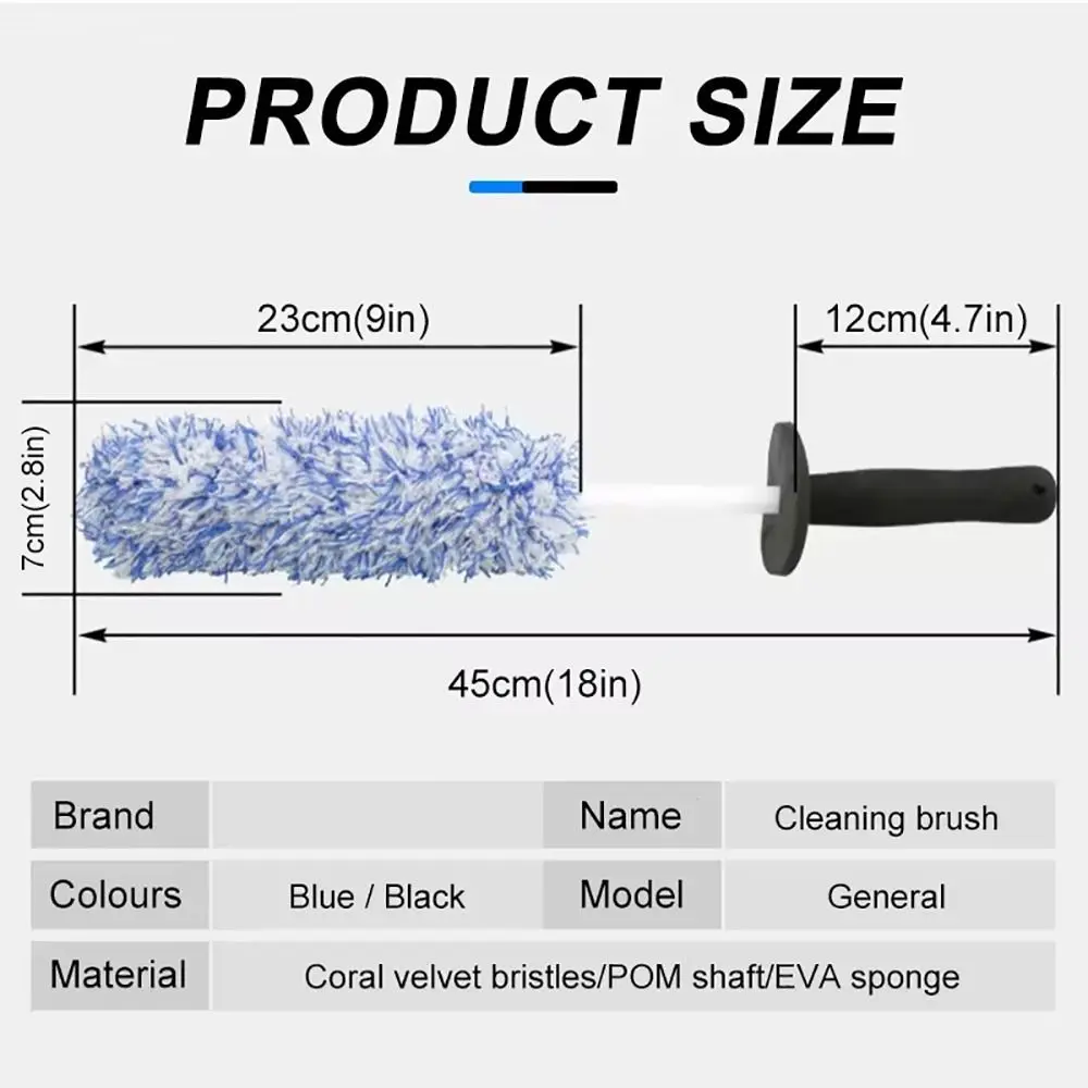 1개 마이크로화이버 자동차 휠 브러시 미끄럼 방지 손잡이 림 스포크 타이어 청소 브러시 자동차 세차 자동차 액세서리