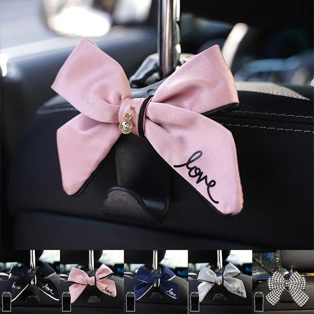 

Creative Cute Bowknot Car Seat Back Storage Hooks Handbag Car Groceries Hanger Organizer Interior Umbrella Accessories A3E6