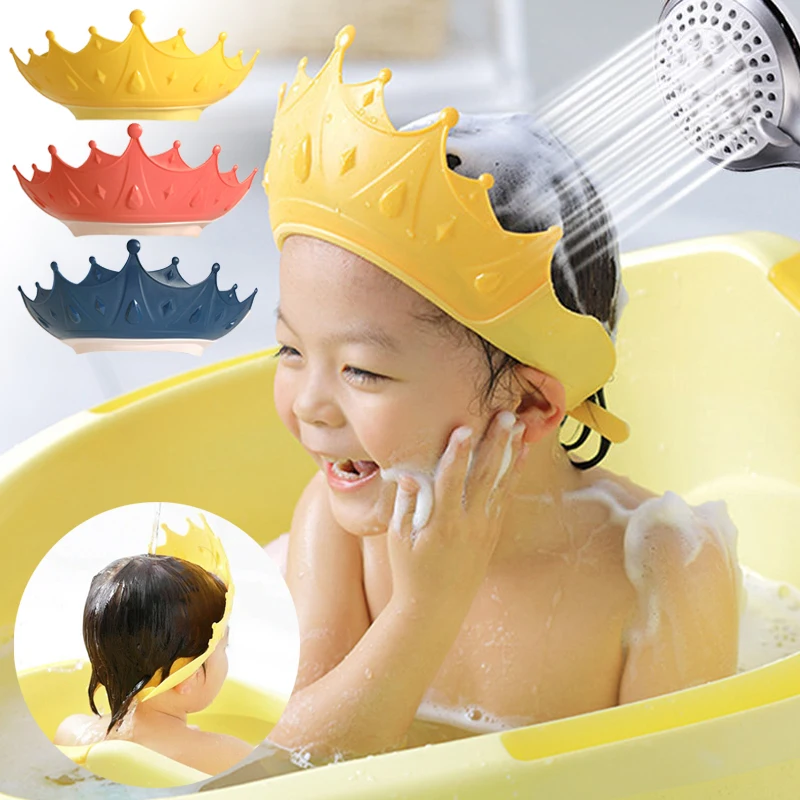 

Children Ear Shampoo Caps Baby Adjustable Bathing Shower Cap Kids Waterproof Ear Protection Wash Hair Shield Baby Bath Soft Hats
