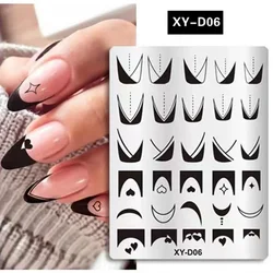Elegant French Line & Floral Nail Art Stamping Plate (XY - D06)