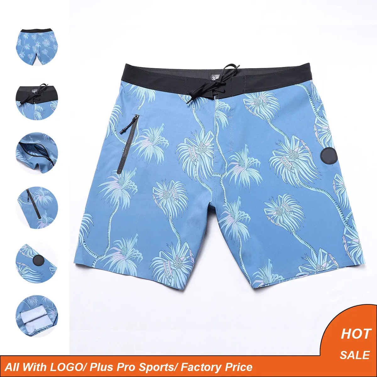 

Men's Board Shorts Bermuda Quick Dry Waterproof Swimwear Beach Short Phantom Boardshorts Elastic Spandex Surf Fitness Trunks