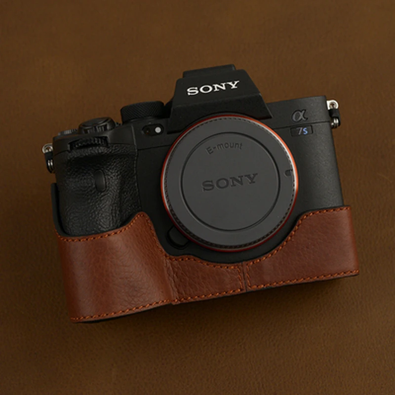 

For SONY A7SM3 A7S3 7SM3 Protective sleeve box base holster handwork Photo Camera Genuine leather cowhide Bag Body BOX Case