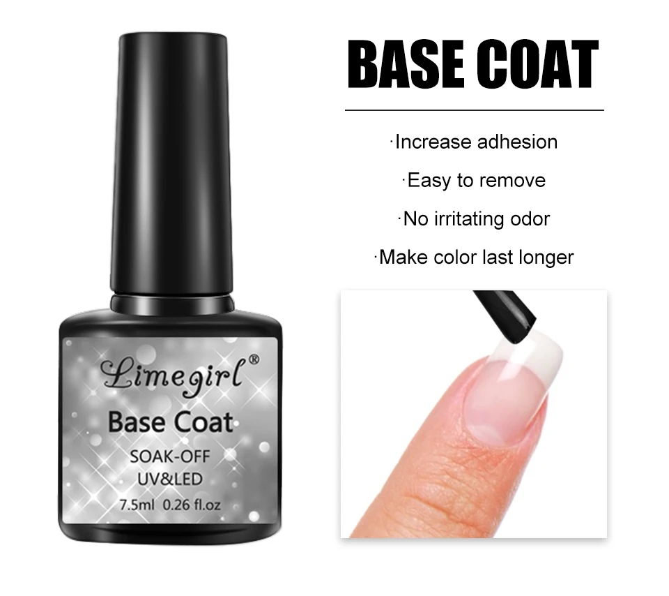 2/3/4 Piece Set Top Coat Base Coat and Base Coat UV/LED Semi-Permanent Clear Coat  Art Design Gel Nail Polish