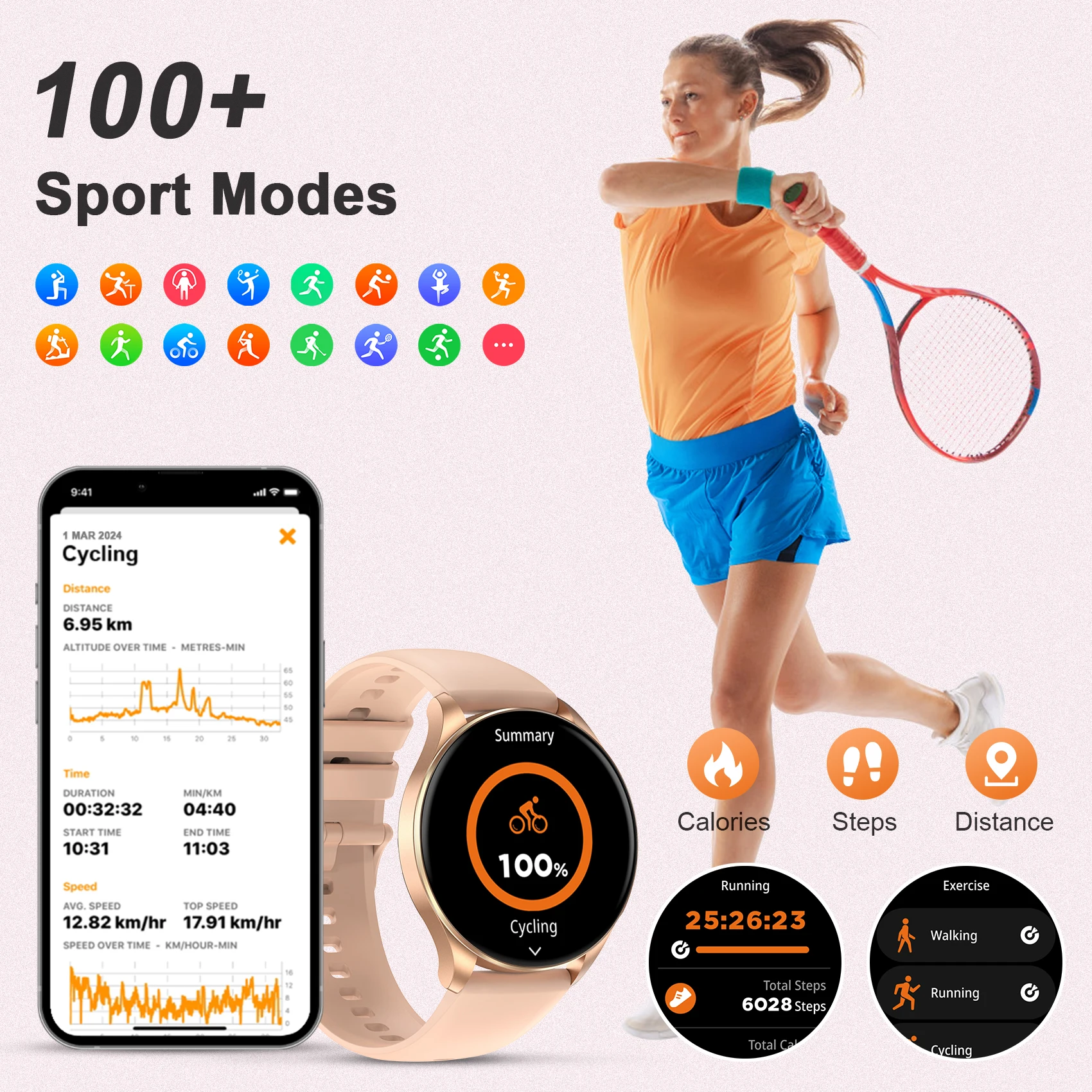 Blackview X20 Smart Watch Bluetooth Call Fitness Tracking Man Woman Watches with 100+ Sport Modes Waterproof Smartwatch