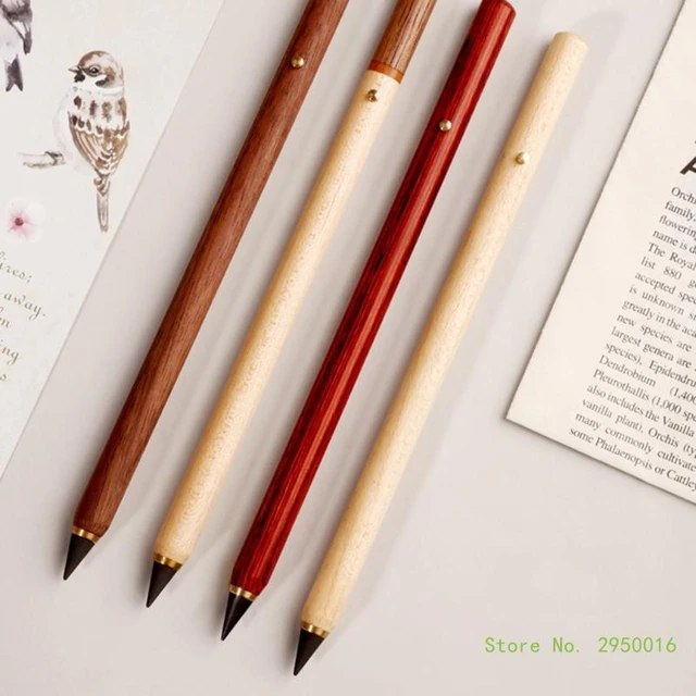 Wooden Inkless Pencil Everlasting Pencils, Reusable Infinite