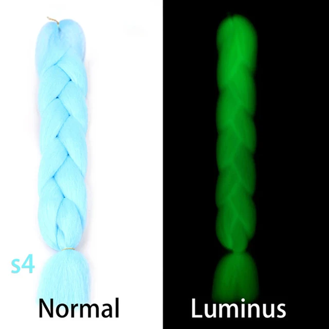 Synthetic Glow In The Dark Braiding Hair Extensions 4