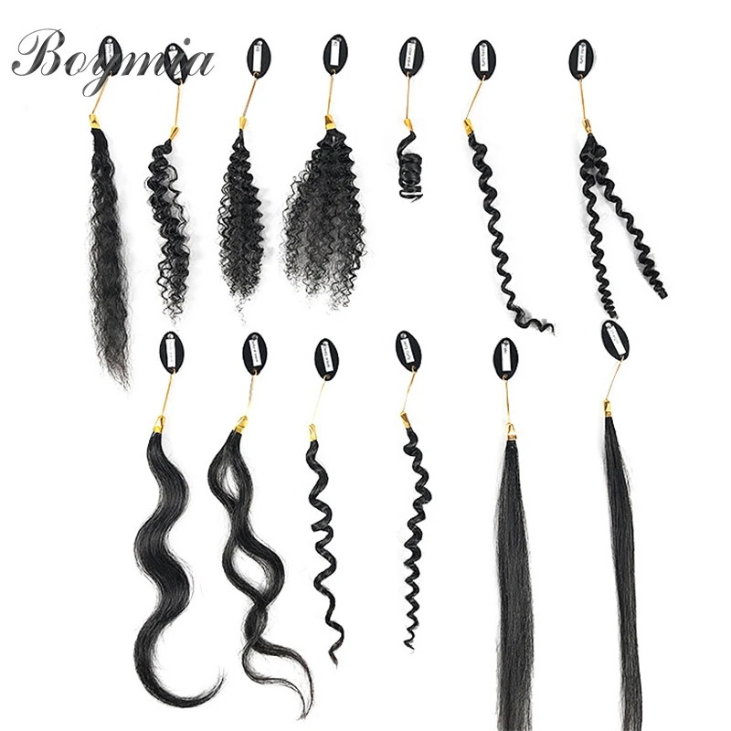 Boymia Natural Human Hair Texture Chart 13 Tips Kinky Curly Yaki Straight Body Wave Loose Wave Afro Kinky Curly Salon Wavy Rings