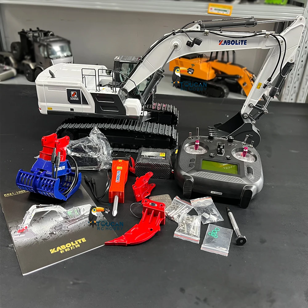 Kabolite K961 1/18 HUINA RC K336GC Metal Hydraulic Excavator Model Car Battery Radio Toys Digger Toucan Ripper Hammer Toy Model 4