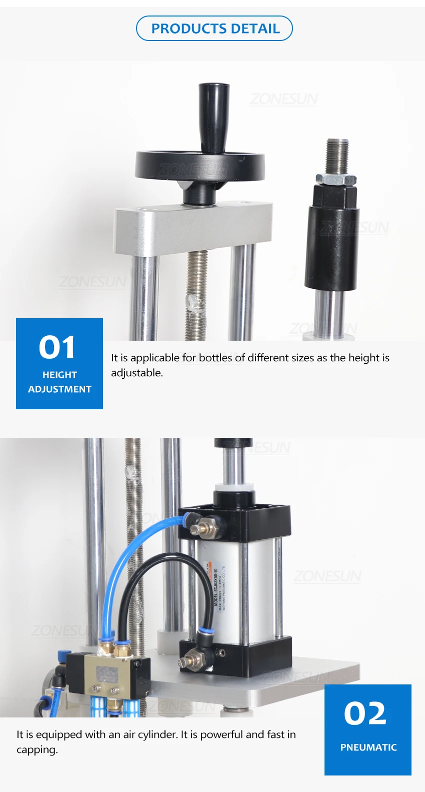 ZONESUN ZS-GK5 13/15/18/20mm Pneumatic Perfume Capping Machine