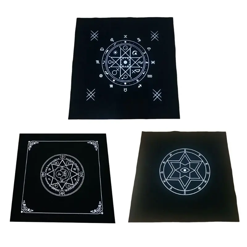 

50x50cm Art Tarot Pagan Altar Cloth Flannel Tablecloth Divination Cards Square Tapestry Decor Table Cover