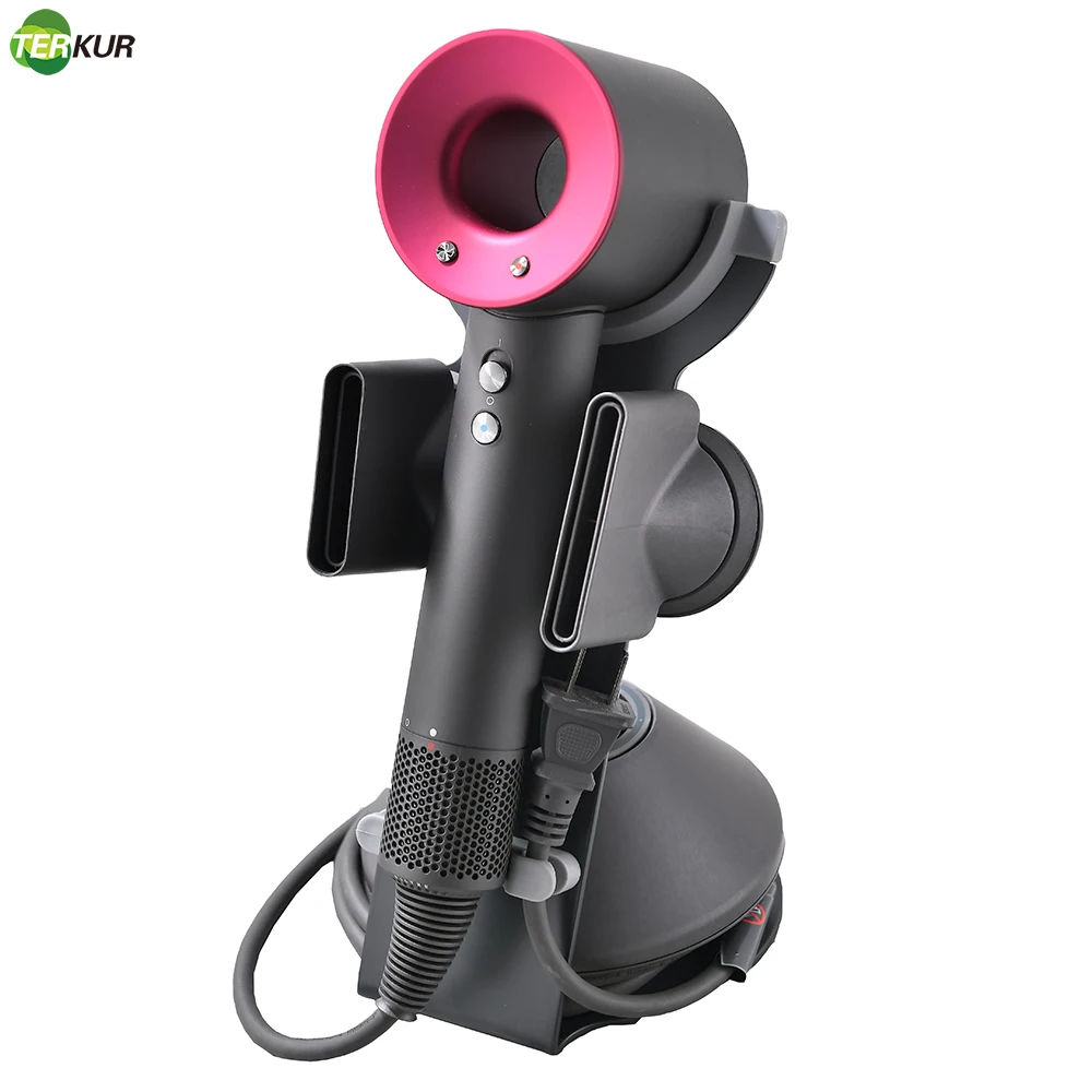 Hairdryer Stand for Dyson Hair Dryer Compatible Vertical Storage Rack Galvanized Steel Sheet Material Automatic Suction Nozzle brand new hair dryer racks rack aluminum alloy convenient easy install for dyson holder punch free silver