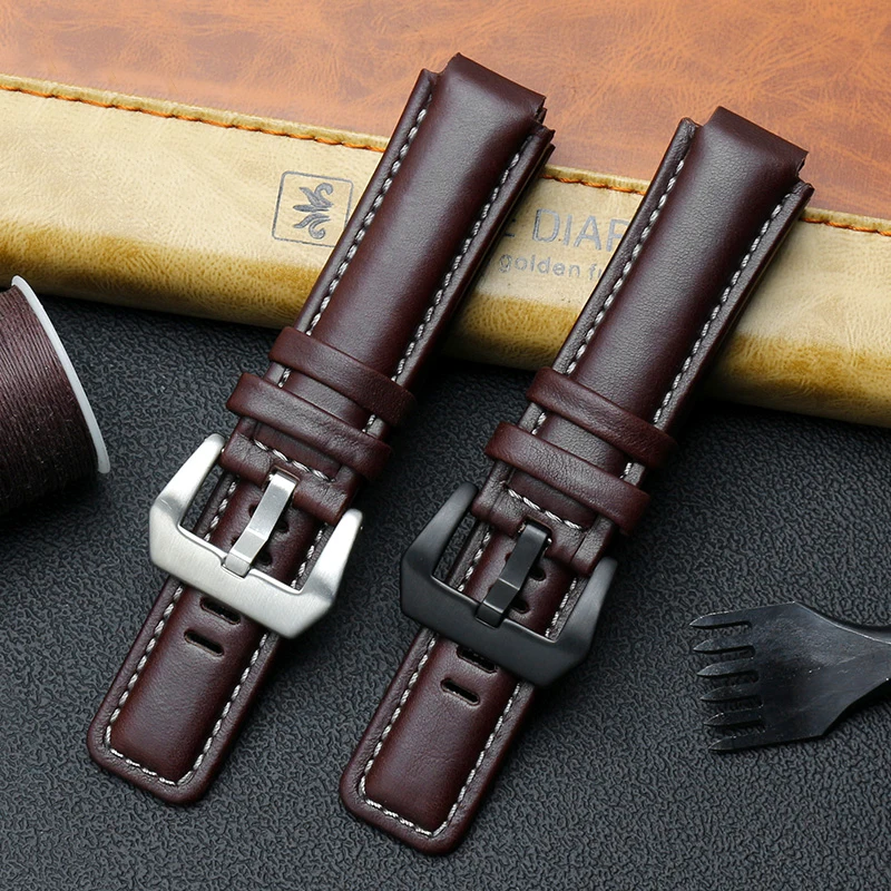 Bracelet De Montre En Cuir De Vachette Étanche Pour Hommes, Stéroïdes Tidal Timex, N739, Stéroïdes N720, N721, T45601, Bracelet De Montre En Cuir Véri