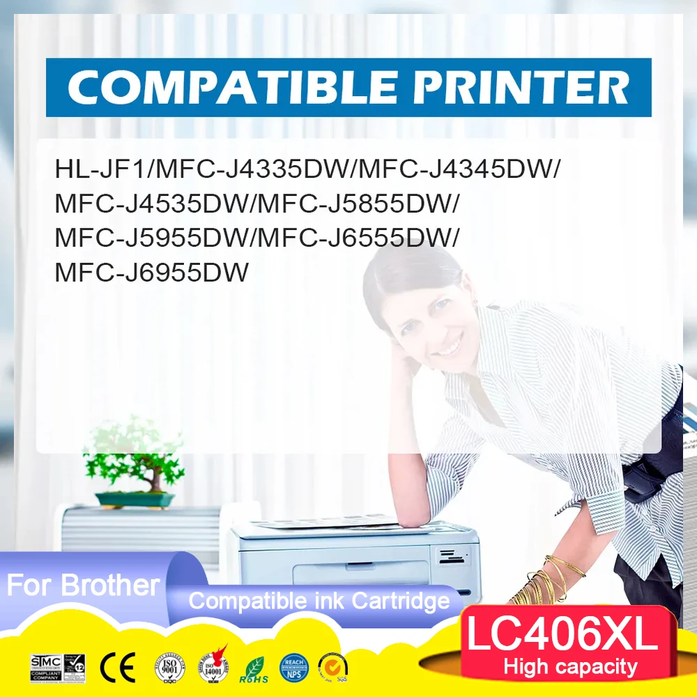 High capacity LC406XL LC 406XL Premium Color Compatible Printer Ink Cartridge fo