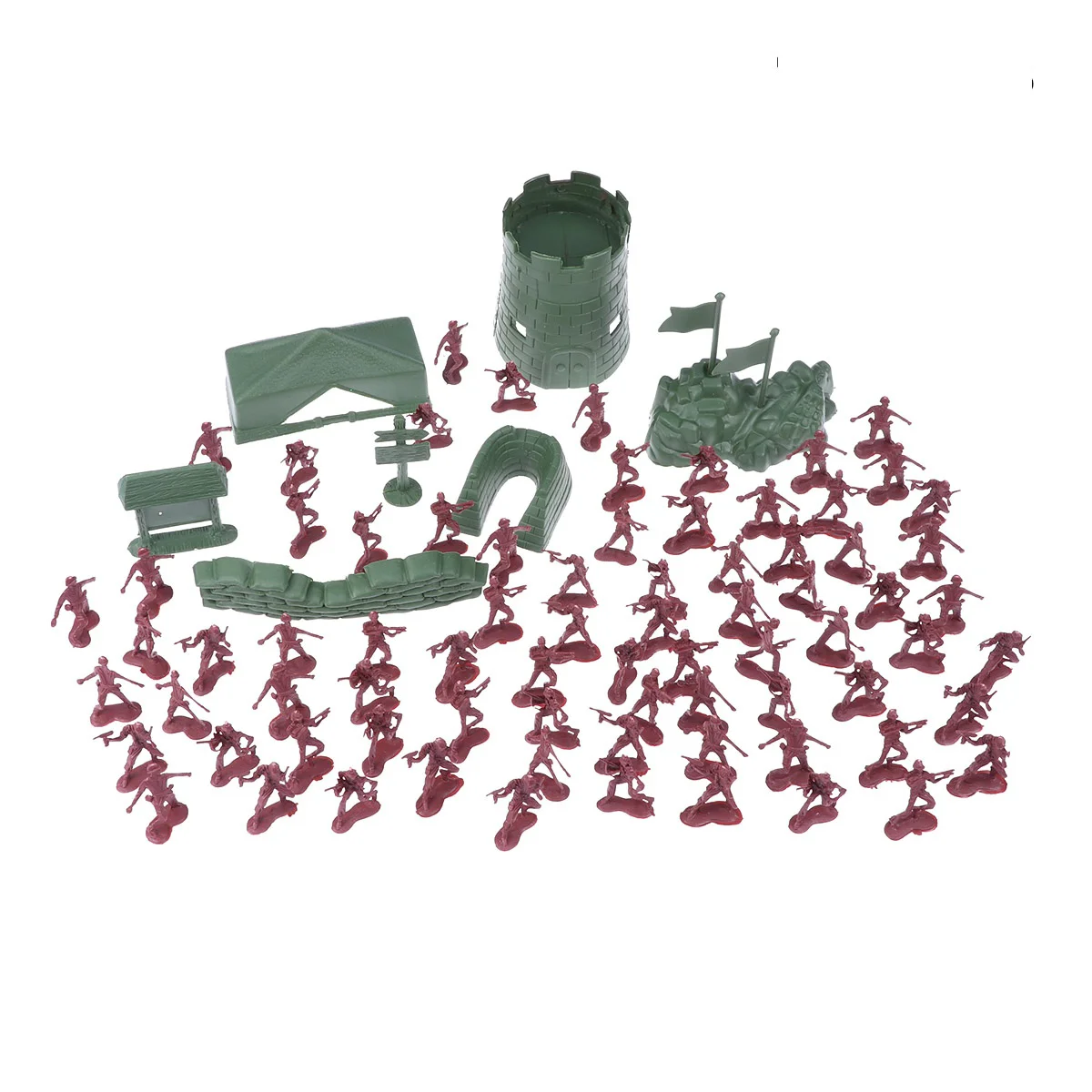 

100pcs Plastic Soldier Model Toy Men Figures Accessories Kit Decor Play Set