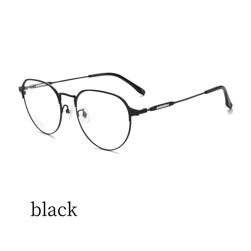 

53mm Ultra-light High Quality Pure Titanium Eyewear Men Retro Round Decorative Optical Prescription Glasses Frame Women 86216