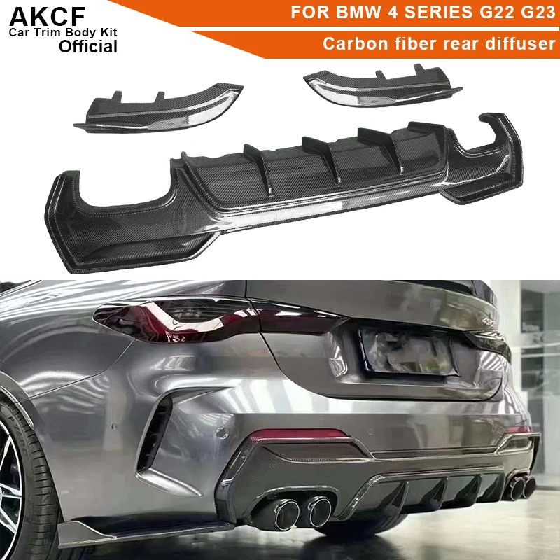 

3D диффузор для заднего бампера из углеродного волокна для BMW 4 серии G22 G23, диффузор для заднего бампера из углеродного волокна, диффузор для заднего бокового разветвителя