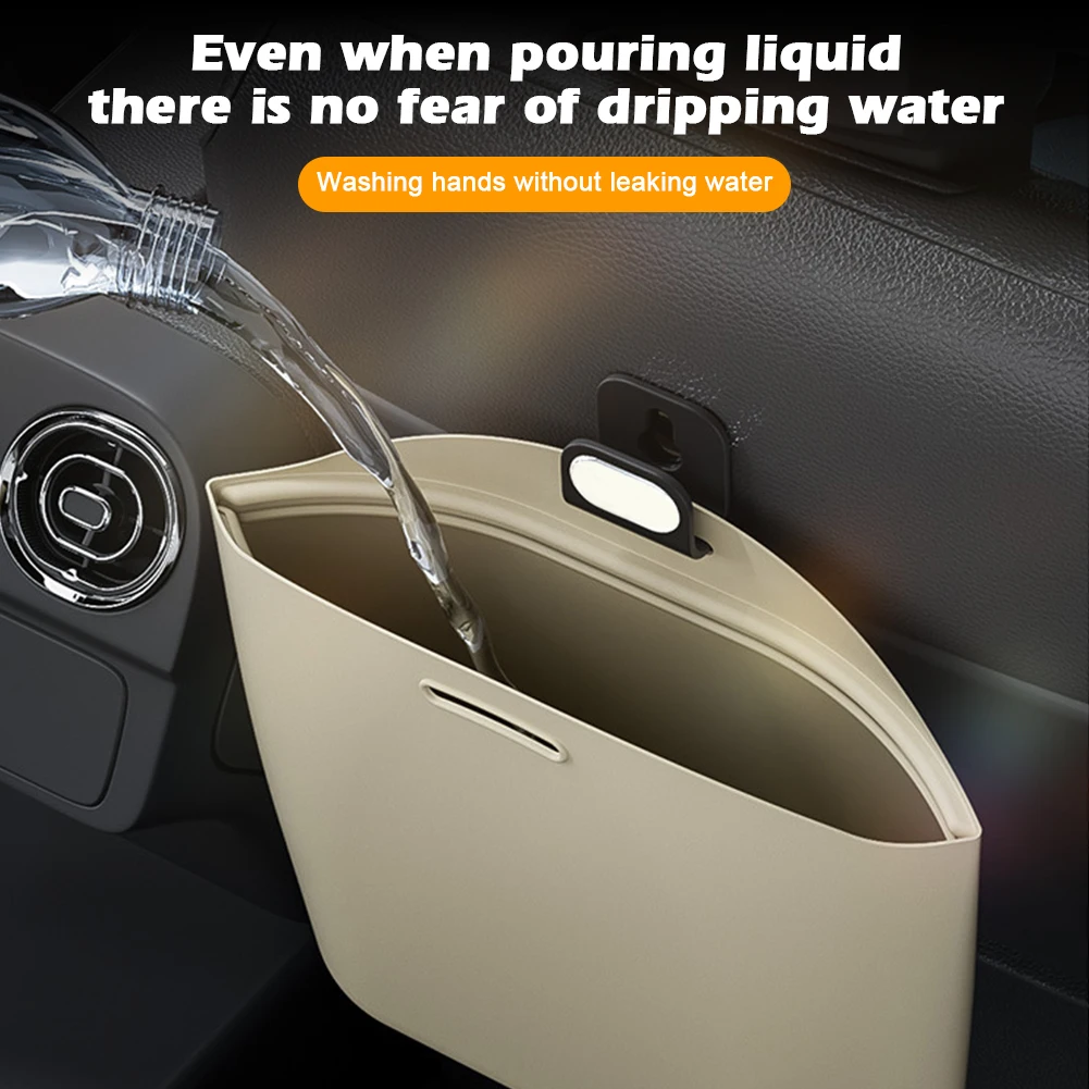 Car Trash Can Silicone Car Trash Can Hanging Waste Bin for Vehicle Storage and Garbage Collection Space Saving Organizers Foldable Waste Bin