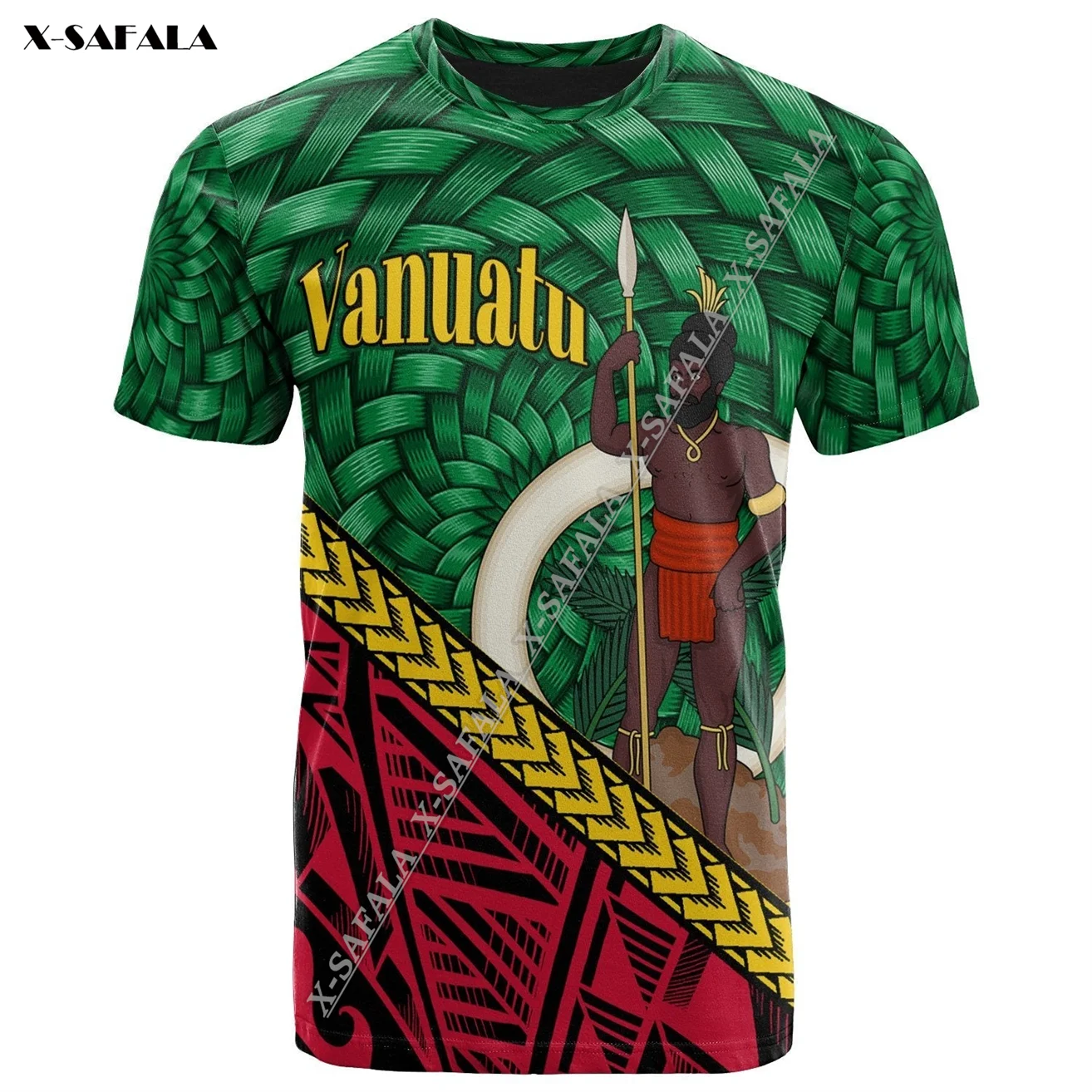 

Bamboo 2023 Vanuatu Flag Pattern Melanesia 3D Printed Men‘s T Shirt Top Tee Short Sleeve Casual Quick Dry Breathable Summer