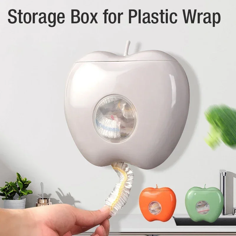 

Home Plastic Wrap Storage Box, Wall-mounted, Elastic Fresh Keeping Bag Organizer, Disposable Food Cover Rack, Kitchen Containers
