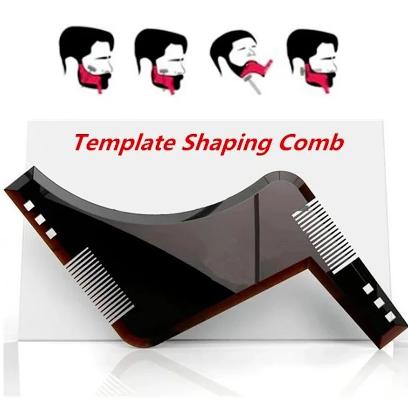 Beard Comb Beard Template Shaper Modeling Mold Sideburns Trimming Contour Tool Men's Care Comb beard comb